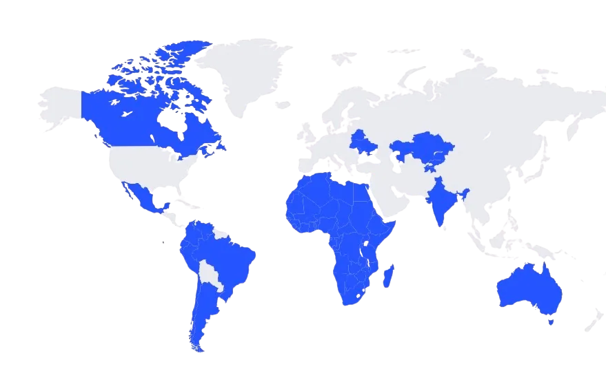 Countries with active Lucky Drive players